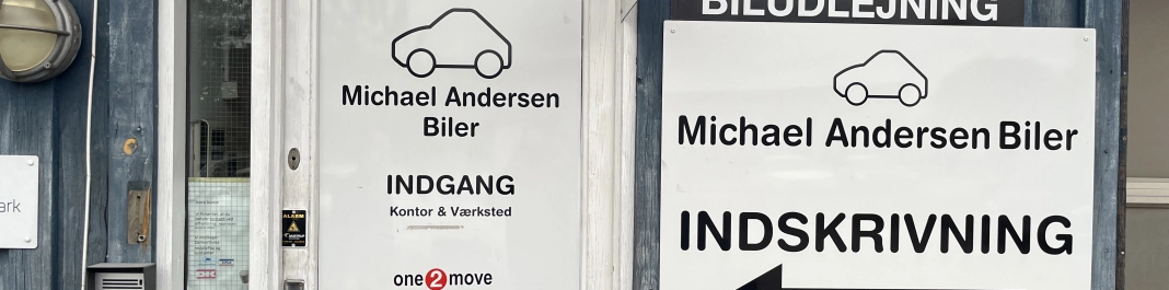 Facaden af One2move Biludlejning Kokkedal